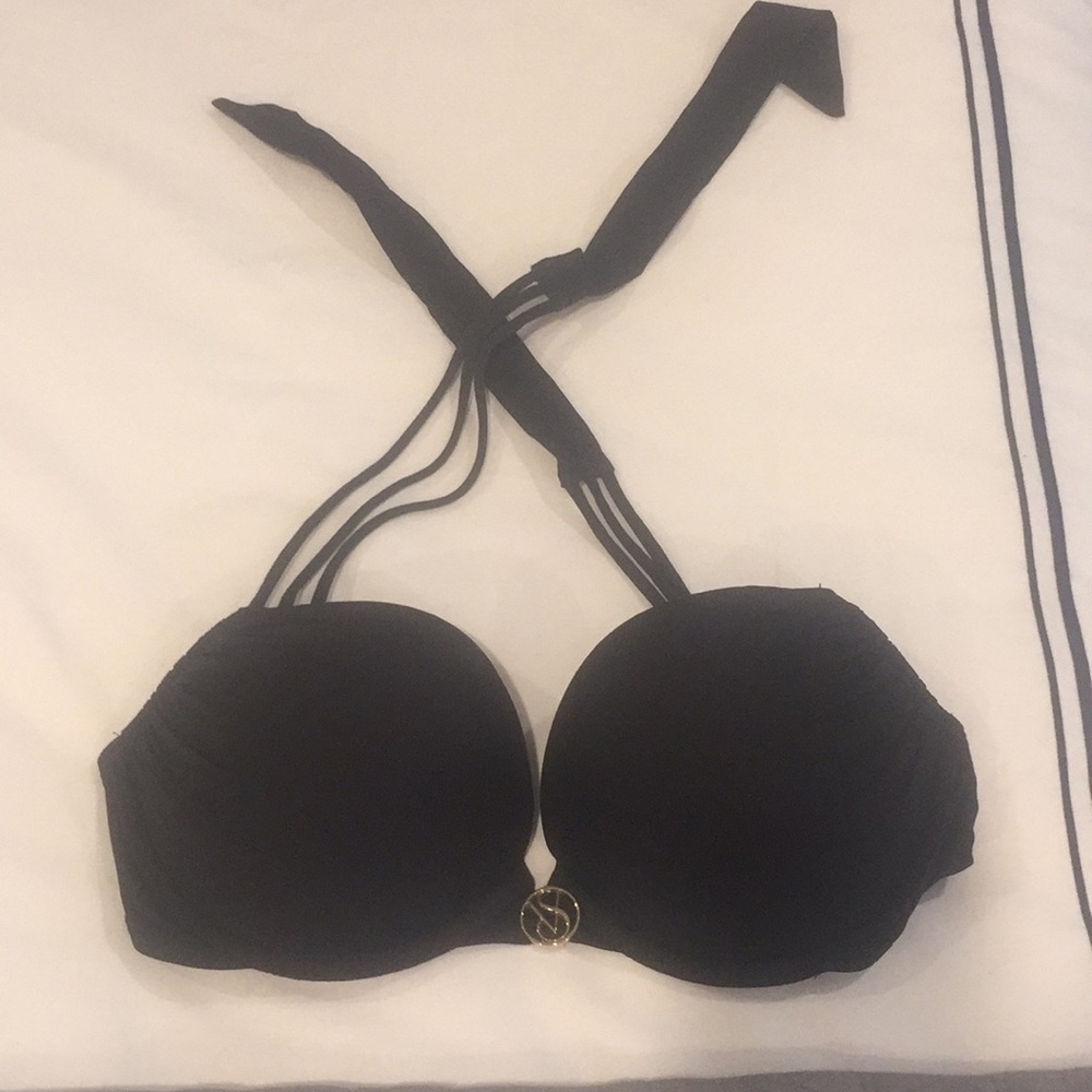 Black padded bikini top 34C